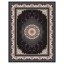 فرش ماشینی مه ترنج طرح دالریس زمینه ذغالی