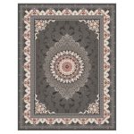 فرش ماشینی مه ترنج طرح دالریس زمینه فیلی