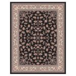 فرش ماشینی مه ترنج طرح گیلدا زمینه ذغالی