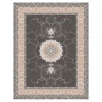 فرش ماشینی مه ترنج طرح کویر زمینه فیلی