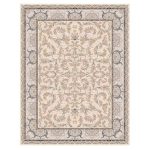 فرش ماشینی مه ترنج طرح مه گل زمینه کرم