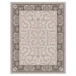 فرش ماشینی مه ترنج طرح مه گل زمینه نقره ای