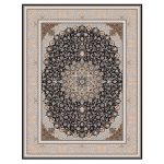 فرش ماشینی مه ترنج طرح مایسا زمینه ذغالی