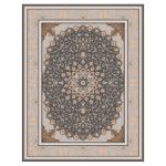 فرش ماشینی مه ترنج طرح مایسا زمینه فیلی