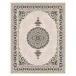 فرش ماشینی مه ترنج طرح رونا زمینه کرم