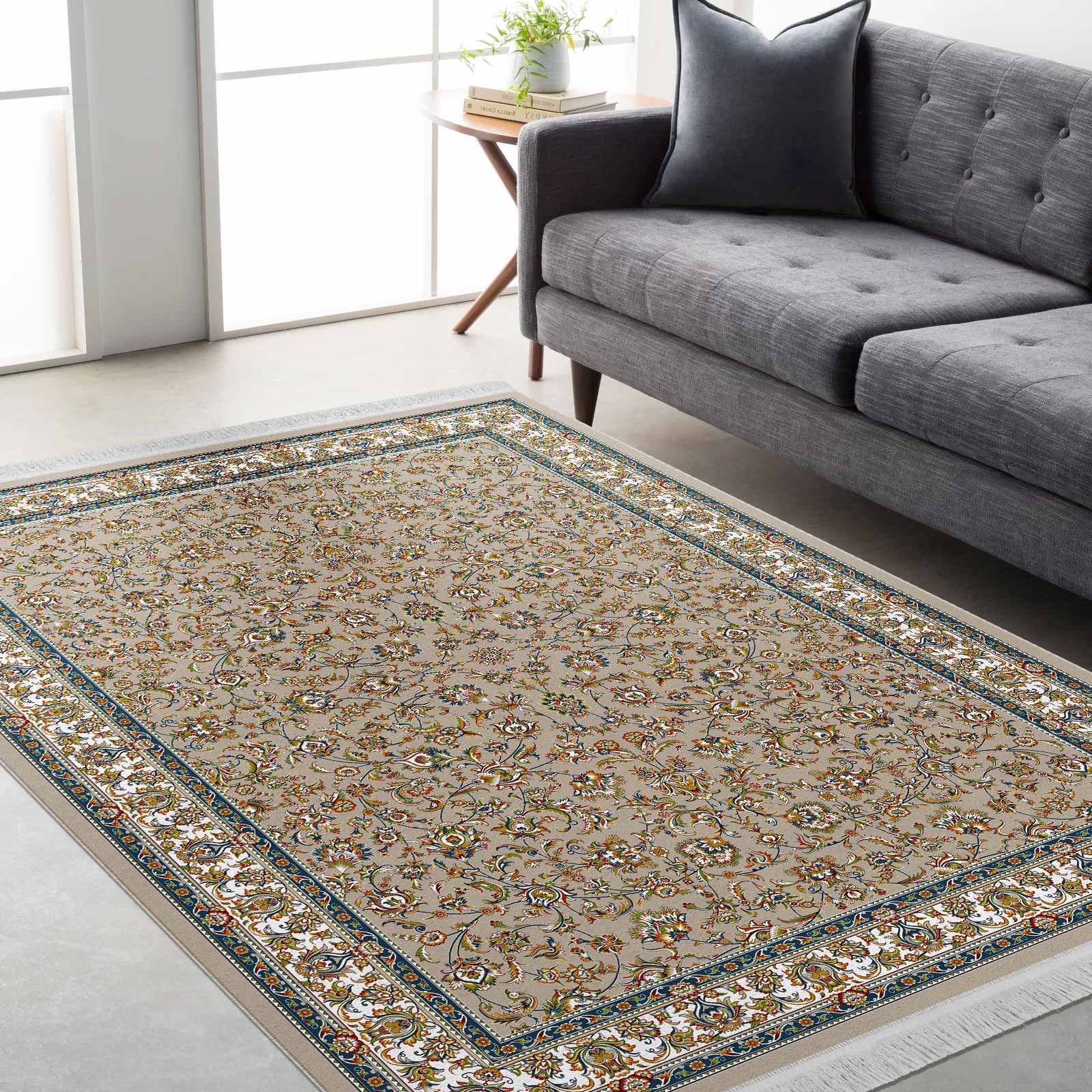فرش ماشینی مه ترنج طرح افشان250 زمینه فیلی 1000 شانه فرش ماشینی مه ترنج طرح افشان250 زمینه فیلی 1000 شانه