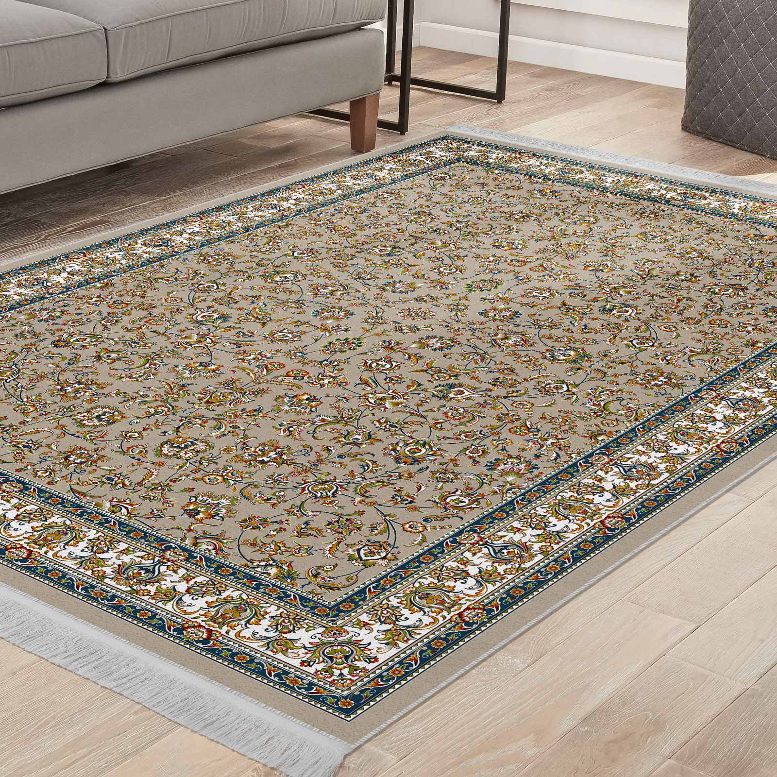 فرش ماشینی مه ترنج طرح افشان250 زمینه فیلی 1000 شانه فرش ماشینی مه ترنج طرح افشان250 زمینه فیلی 1000 شانه