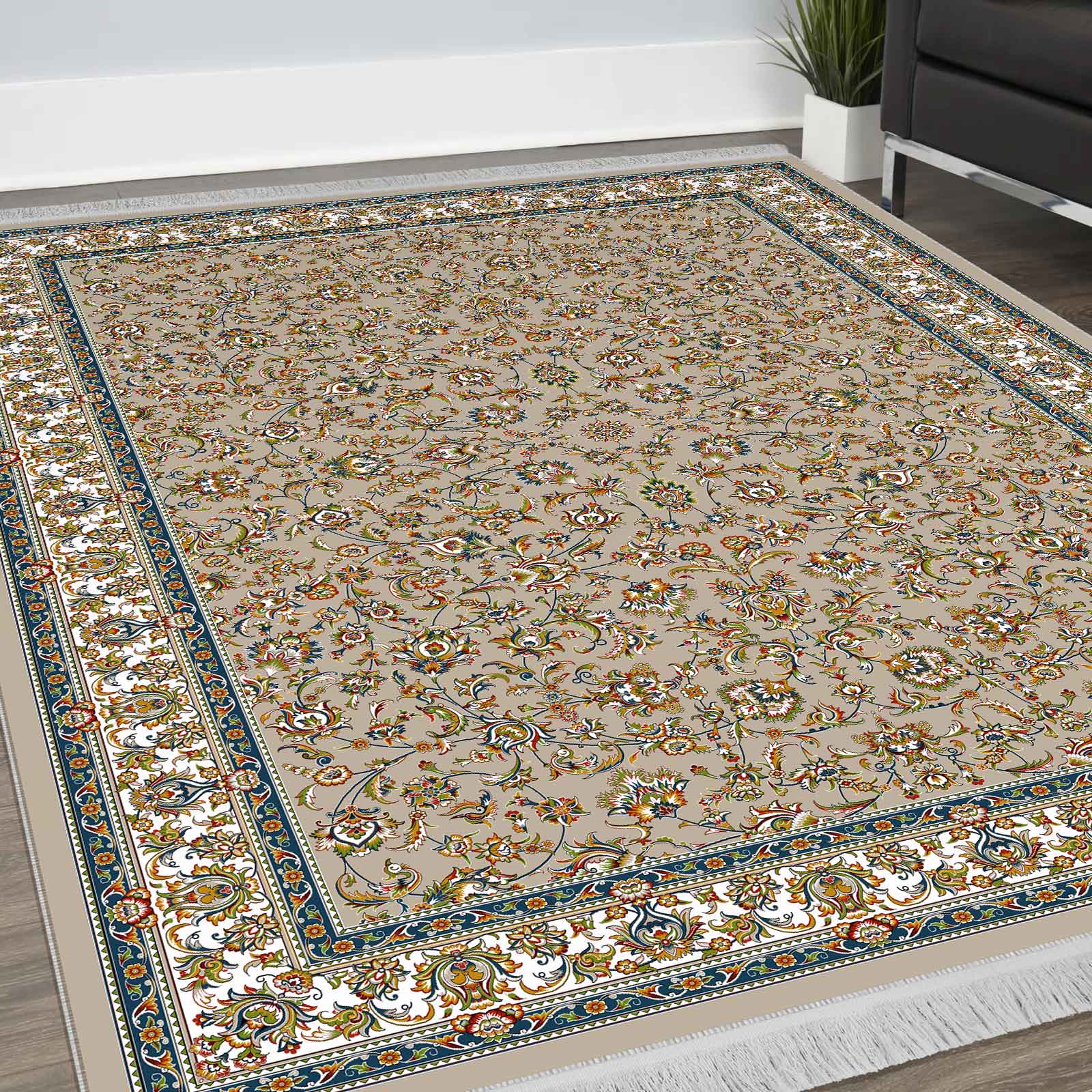 فرش ماشینی مه ترنج طرح افشان250 زمینه فیلی 1000 شانه فرش ماشینی مه ترنج طرح افشان250 زمینه فیلی 1000 شانه