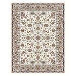 فرش ماشینی مه ترنج طرح افشان شاه عباسی زمینه کرم 1000 شانه