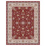 فرش ماشینی مه ترنج طرح افشان شاه عباسی زمینه لاکی 1000 شانه