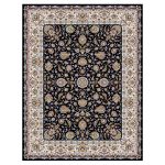 فرش ماشینی مه ترنج طرح افشان شاه عباسی زمینه سرمه ای 1000 شانه