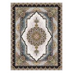 فرش ماشینی مه ترنج طرح آراد زمینه کرم 1000 شانه