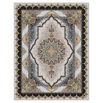 فرش ماشینی مه ترنج طرح آراد زمینه فیلی 1000 شانه