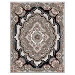 فرش ماشینی مه ترنج طرح باغ ملک زمینه فیلی 1000 شانه