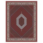 فرش ماشینی مه ترنج طرح بیجار زمینه لاکی 1000 شانه