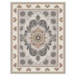 فرش ماشینی مه ترنج طرح چکاوک زمینه فیلی 1000 شانه