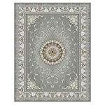 فرش ماشینی مه ترنج طرح دلاریس زمینه فیلی 1000 شانه