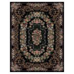 فرش ماشینی مه ترنج طرح دینا زمینه سرمه ای 1000 شانه