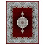 فرش ماشینی مه ترنج طرح هالیدی زمینه لاکی 1000 شانه