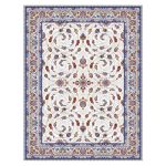 فرش ماشینی مه ترنج طرح لی رز زمینه کرم 1000 شانه