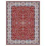 فرش ماشینی مه ترنج طرح لی رز زمینه لاکی 1000 شانه