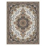 فرش ماشینی مه ترنج طرح نادیا زمینه کرم 1000 شانه