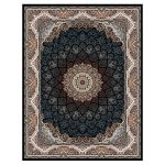 فرش ماشینی مه ترنج طرح نهال زمینه سرمه ای 1000 شانه