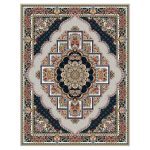 فرش ماشینی مه ترنج طرح ناردون زمینه فیلی 1000 شانه