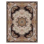 فرش ماشینی مه ترنج طرح نسترن زمینه کرم 1000 شانه