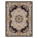 فرش ماشینی مه ترنج طرح نسترن زمینه فیلی 1000 شانه