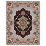 فرش ماشینی مه ترنج طرح پانیذ زمینه فیلی 1000 شانه