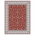 فرش ماشینی مه ترنج طرح رزلند زمینه لاکی 1000 شانه