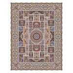 فرش ماشینی مه ترنج طرح شمس زمینه کرم 1000 شانه