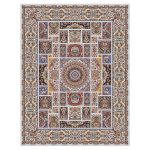 فرش ماشینی مه ترنج طرح شمس زمینه فیلی 1000 شانه