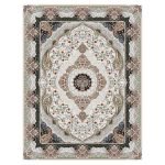 فرش ماشینی مه ترنج طرح سوگند زمینه کرم 1000 شانه