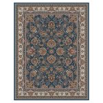 فرش ماشینی مه ترنج طرح یاشار زمینه آبی 1000 شانه