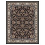 فرش ماشینی مه ترنج طرح یاشار زمینه سرمه ای 1000 شانه