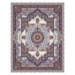 فرش ماشینی مه ترنج طرح زرنگار زمینه کرم 1000 شانه