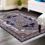 فرش ماشینی مه ترنج طرح زرنگار زمینه سرمه ای 1000 شانه