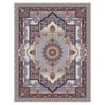 فرش ماشینی مه ترنج طرح زرنگار زمینه فیلی 1000 شانه