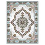 فرش ماشینی مه ترنج طرح کارینا زمینه کرم 1000 شانه