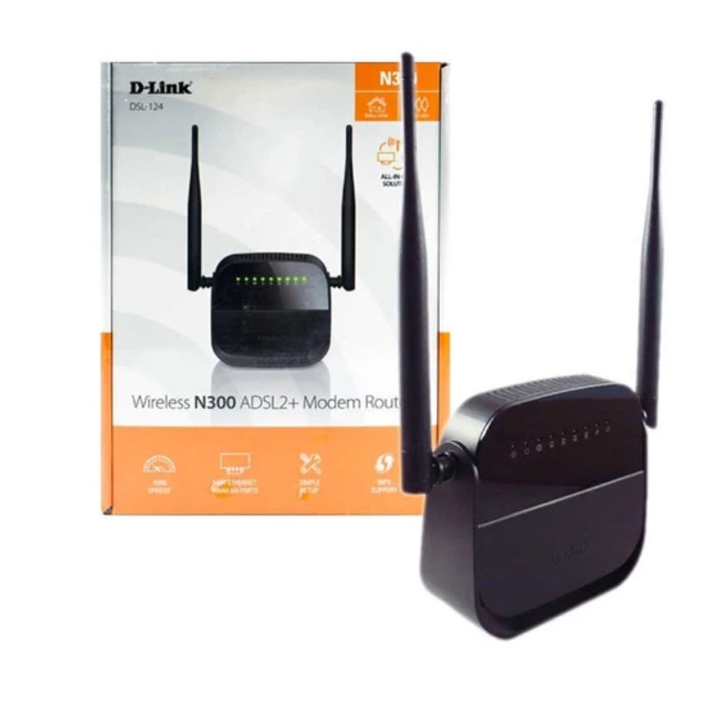 مودم روتر ADSL2 Plus بی سیم N300 دی لینک مدل DSL-124