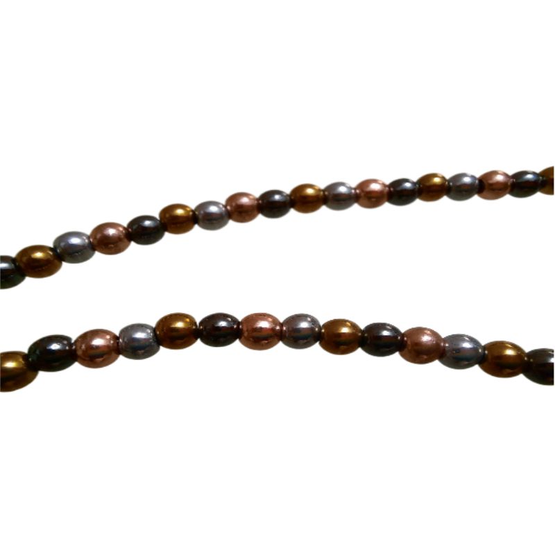 گردنبند سنگ طبیعی حدید مدل چهار گوی کد 108