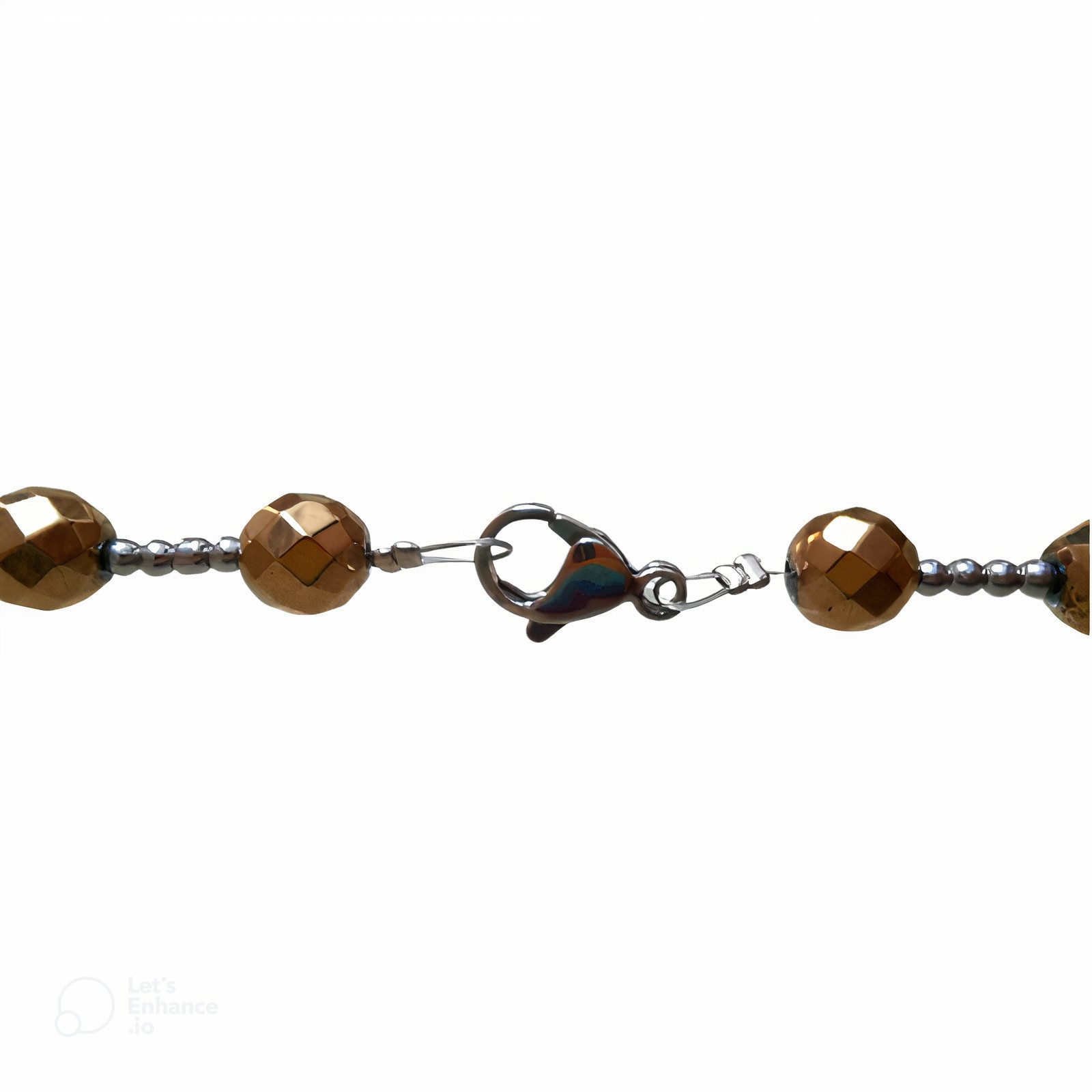 گردنبند سنگ طبیعی حدید مدل الیزابت کد 110