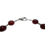 دستبند سنگ های طبیعی جید قرمز و حدید کد 102