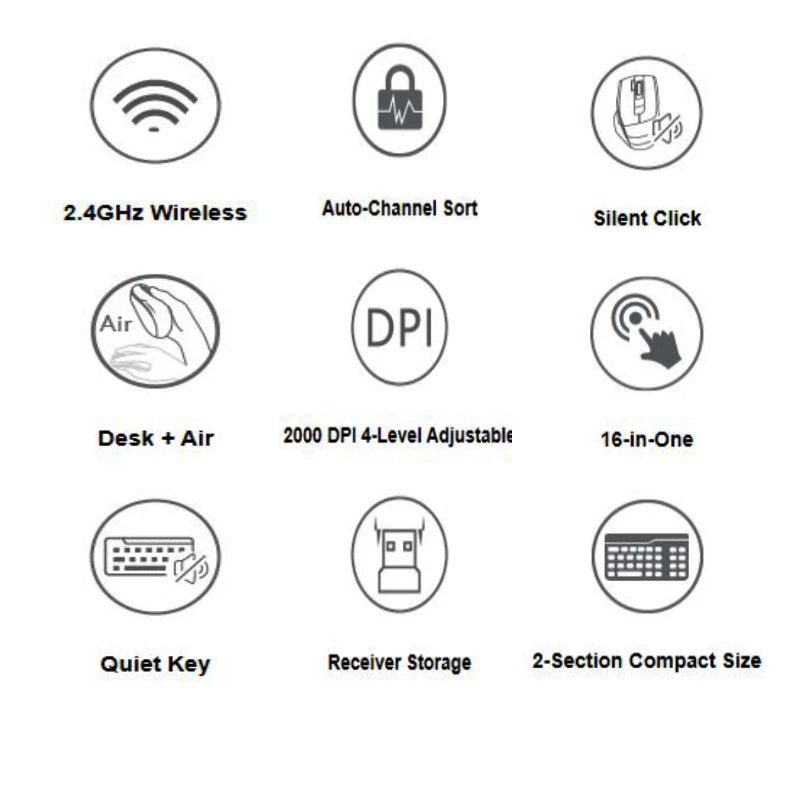 کیبورد و ماوس بی سیم ای فورتک مدل A4Tech FG 24OO AIR2