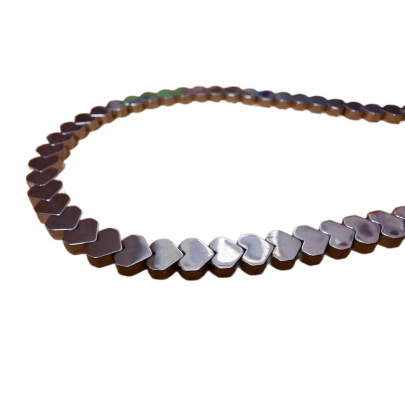 گردنبند سنگ طبیعی حدید نقره ای