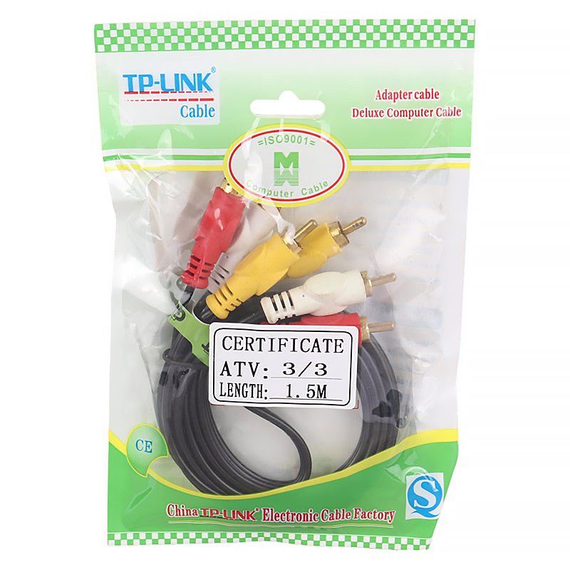 کابل 1.5 متری 3 به 3 تی پی لینک مدل TP-Link AV RCA 1.5m کابل 1.5 متری 3 به 3 تی پی لینک مدل TP-Link AV RCA 1.5m