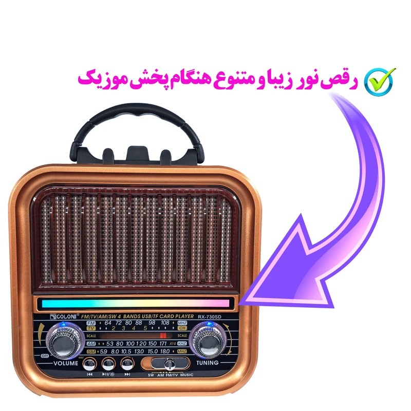 رادیو اسپیکر کلاسیک گولون مدل GOLON RX-730D