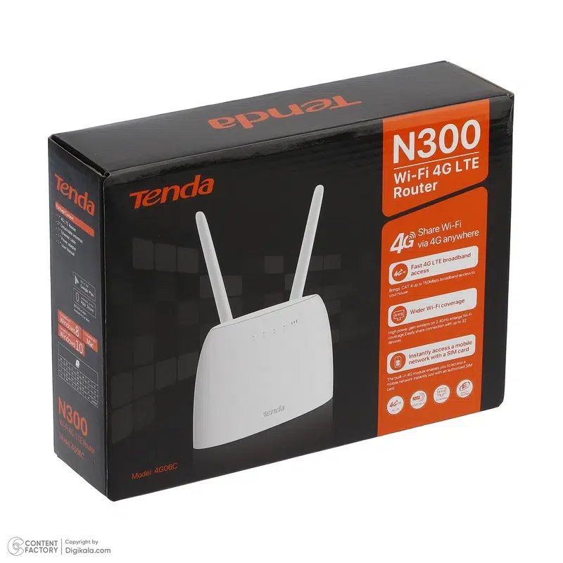 مودم روتر 4G تندا مدل 4G06C N300